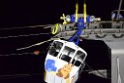 Koelner Seilbahn Gondel blieb haengen Koeln Linksrheinisch P903